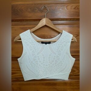BCBGMaxAzria Ivory Knit Crop Top